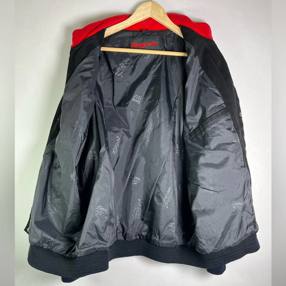 Vintage Snap-On Racing Men’s XL twill jacket embroidered red blk mechanic Y2K - Picture 13 of 16